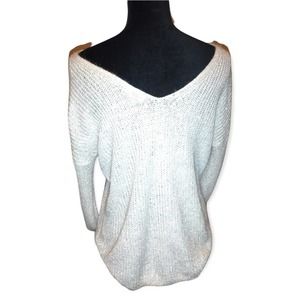 White long sleeve sparkly knit